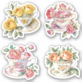 Rose Teacups Aufkleber