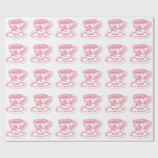 Rose Teacups Musterpapier Geschenkpapier (Flach)