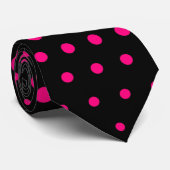 Rose Techno Dots Modern Black Krawatte (Gerollt)