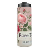 Rose Tee Design AI Art Thermosbecher (Vorderseite)