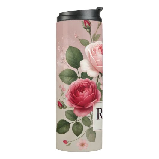 Rose Tee Design AI Art Thermosbecher (Nach links gedreht)