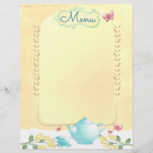 Rose Teekanne Shabby Chic Tee Party Menü Kopfende