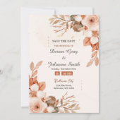 Rose & Terracotta: Eine Feier der Hochzeit der Lie Einladung (Vorderseite)