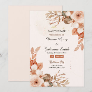 Rose & Terracotta: Eine Feier der Hochzeit der Lie Einladung