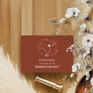 Rose Terracotta Simple Werden Sie meine Brautjungf Einladung