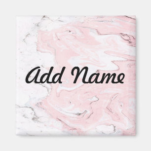 Rose Texturierte Naturstein Marmor Trendy Gray. Magnet