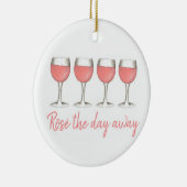 Rosé The Day Away Pink Blush Rose Weingläser Keramik Ornament (Rechts)