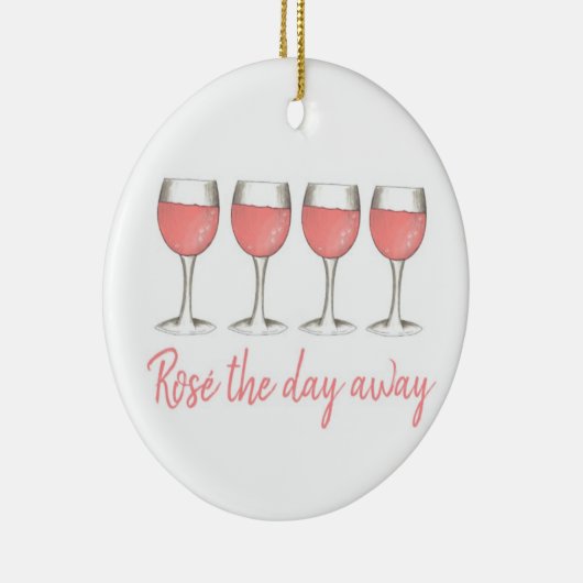 Rosé The Day Away Pink Blush Rose Weingläser Keramik Ornament (Rechts)