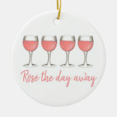 Rosé The Day Away Pink Blush Rose Weingläser Keramik Ornament (Vorne)