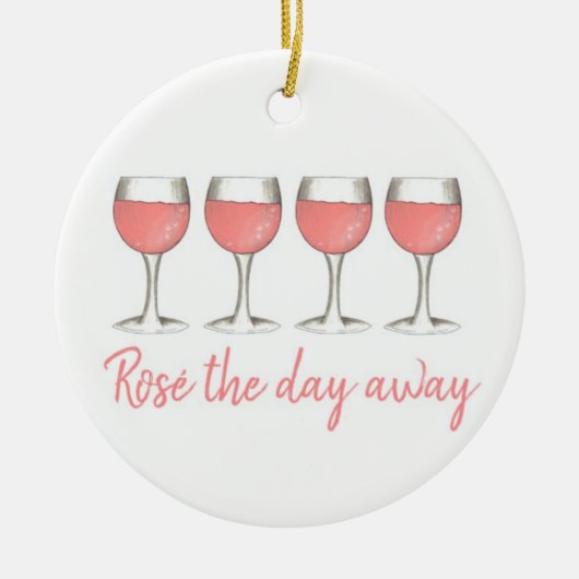 Rosé The Day Away Pink Blush Rose Weingläser Keramik Ornament (Vorne)