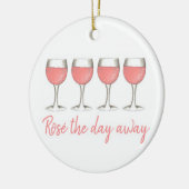 Rosé The Day Away Pink Blush Rose Weingläser Keramik Ornament (Links)