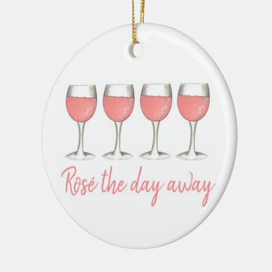 Rosé The Day Away Pink Blush Rose Weingläser Keramik Ornament (Links)