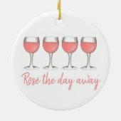 Rosé The Day Away Pink Blush Rose Weingläser Keramik Ornament (Hinten)