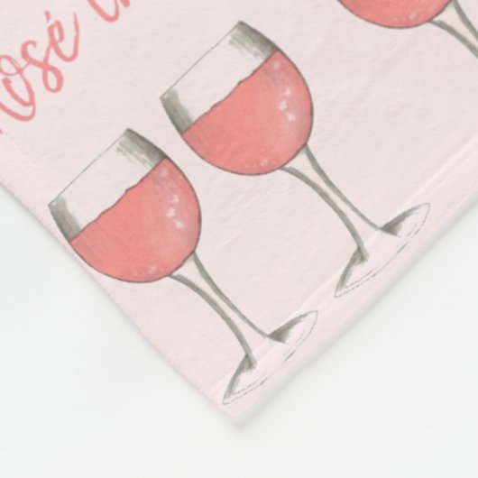 Rosé The Day Away Rosa Rose Glass Wein Lover Fleecedecke (Ecke)