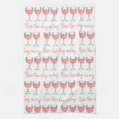 Rosé The Day Away Rosa Rose Glass Wein Lover Geschirrtuch (Vertikal)