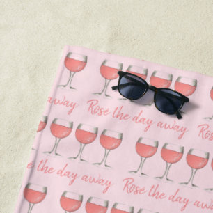Rosé The Day Away Rosa Rose Glass Wein Lover Strandtuch