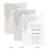 Rose Theme Timeless Ecru Formal Classic Wedding Einladung
