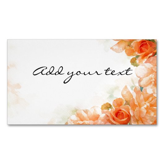 Rose themed wedding magnetic card magnetische visitenkarte (Vorderseite)