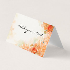 Rose themed wedding place setting card visitenkarten