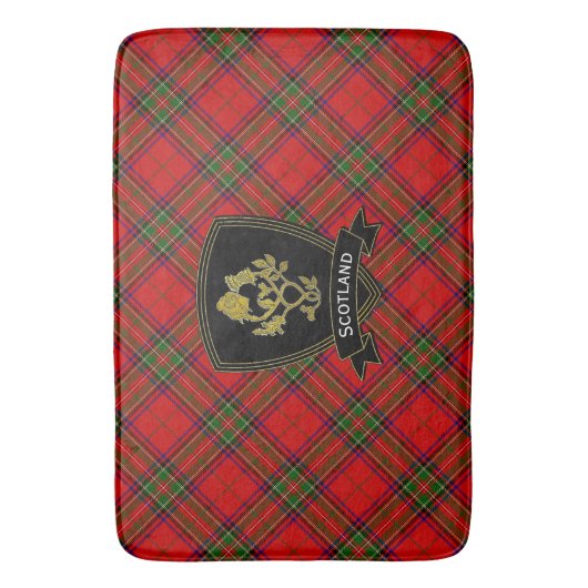 Rose Thistle Tartan Badematte (Vorderseite Vertikal)