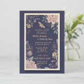 Rose & Thistle Wedding Einladung (Stehend Vorderseite)