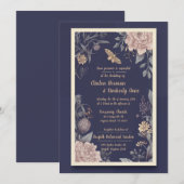 Rose & Thistle Wedding Einladung (Vorne/Hinten)