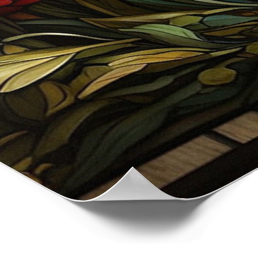 *~* Rose TIGER 5:4 AP68 Fantasy-Hartglas Poster (Ecke)