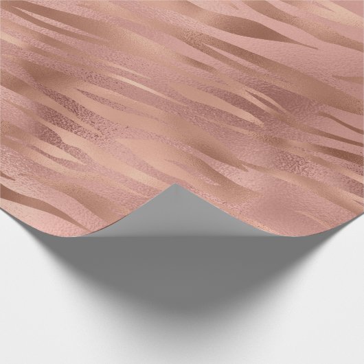 Rose Tiger Streifen Geschenkpapier (Ecke)