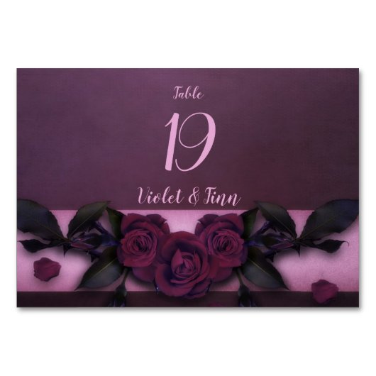 Rose Tischnummer (Vorderseite)