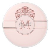 Rose Titara Kronenrosa Monogramm Keramikknauf (Vorderseite)
