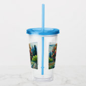 Rose Topiary Van Gogh Style Rose Blumenrosa Acryltrinkbecher (Rechts)