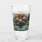 Rose Topiary Van Gogh Style Rose Blumenrosa Glas (Rückseite)