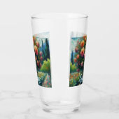 Rose Topiary Van Gogh Style Rose Blumenrosa Glas (Links)