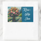 Rose Topiary Van Gogh Style Rose Blumenrosa Rechteckiger Aufkleber (Tasche)