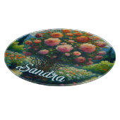 Rose Topiary Van Gogh Style Rose Blumenrosa Schneidebrett (Ecke)