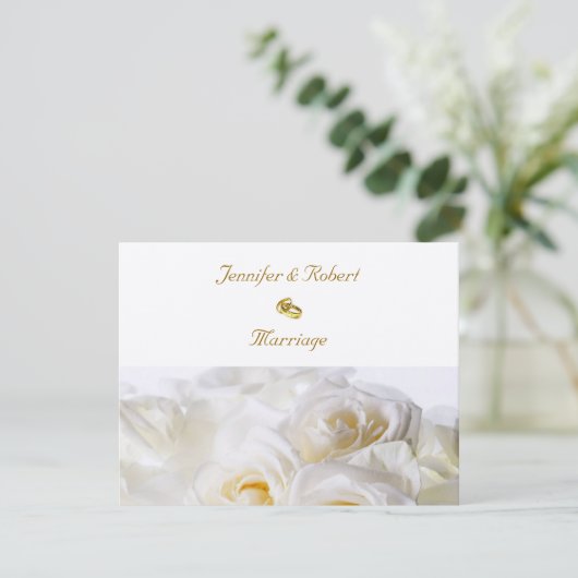 Rose träumen Einladung Hochzeit (Stehend Vorderseite)