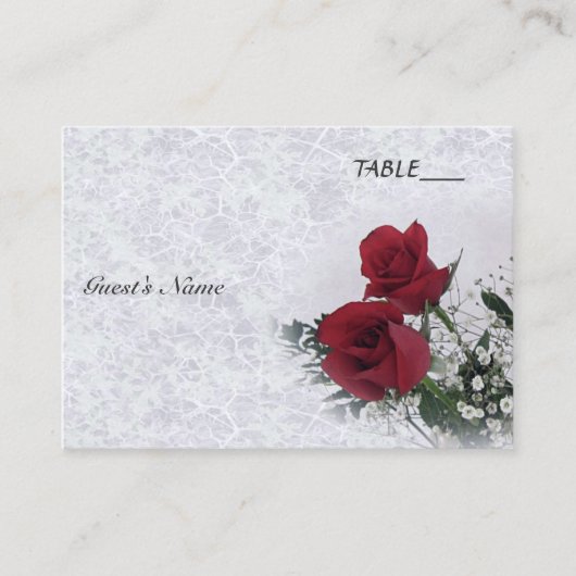 Rose träumen Hochzeitstisch Platzkarte (Vorderseite)