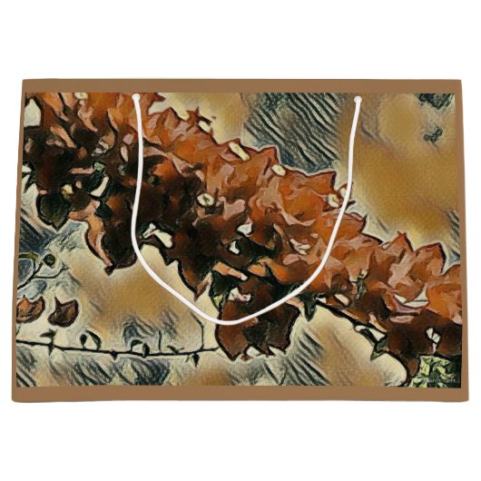 Rose Tree Art Große Geschenktüte (Vorderseite)