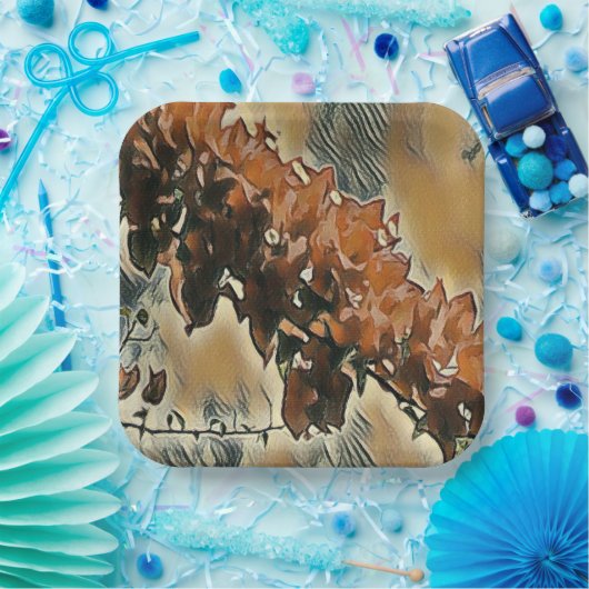 Rose Tree Art Pappteller (Party)