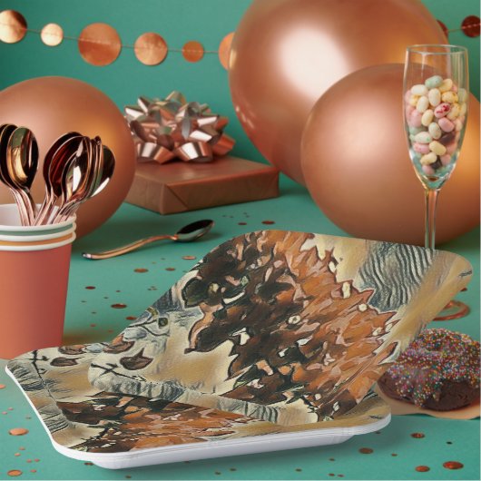 Rose Tree Art Pappteller (Multi)