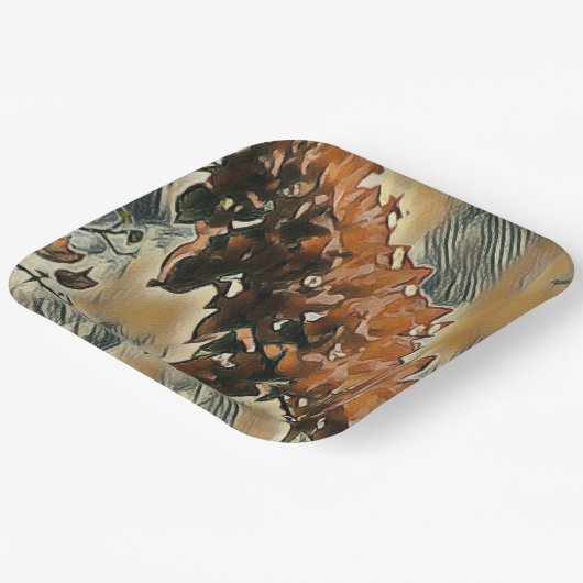 Rose Tree Art Pappteller (Gewinkelt)