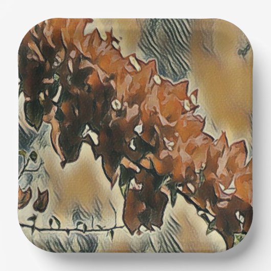 Rose Tree Art Pappteller (Vorderseite)