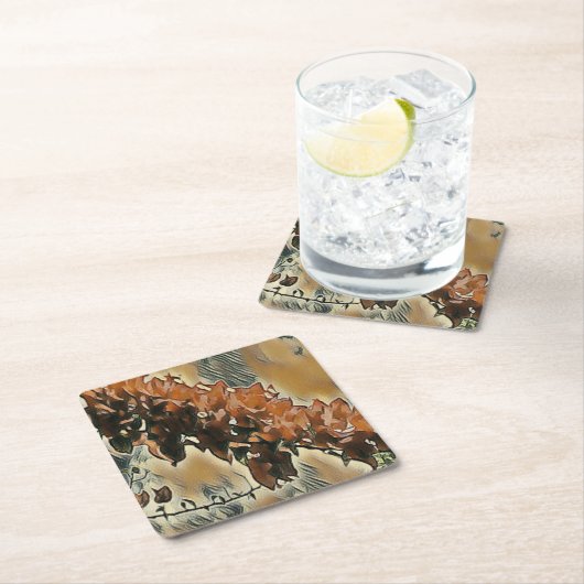 Rose Tree Art Rechteckiger Pappuntersetzer (Vor Ort)