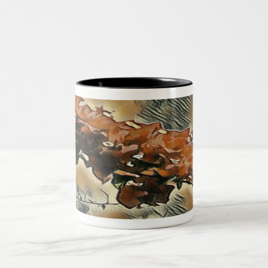 Rose Tree Art Zweifarbige Tasse (Mittel)