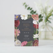 Rose Treillage Imitate Gold Foil Save the Date Postkarte (Stehend Vorderseite)