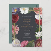 Rose Treillage Imitate Gold Foil Save the Date Postkarte (Vorne/Hinten)