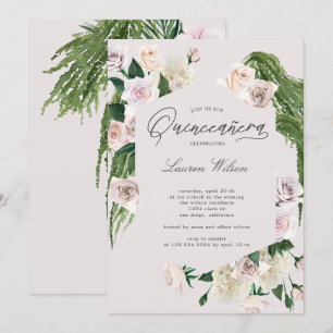 Rose Tropenblüte Quinceanera Einladung