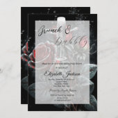 Rose Tropfen Champagner Glass Brautparty Einladung (Vorne/Hinten)