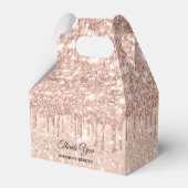 Rose Tropfen Glitzer Sweet 16. Brautparty Gefallen Geschenkschachtel (Vorderseite)