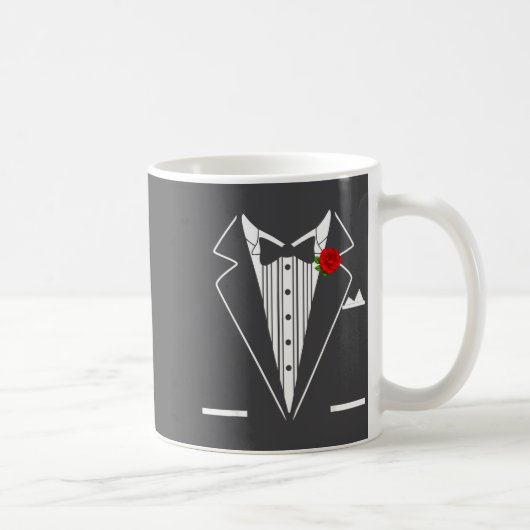 Rose Tuxedo Tux Wedding Prom Costume Party Men Kid Kaffeetasse (Rechts)